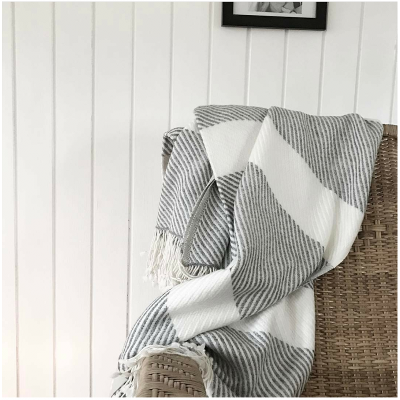 Pure Wool Throw 100% Organic- Solene plaid