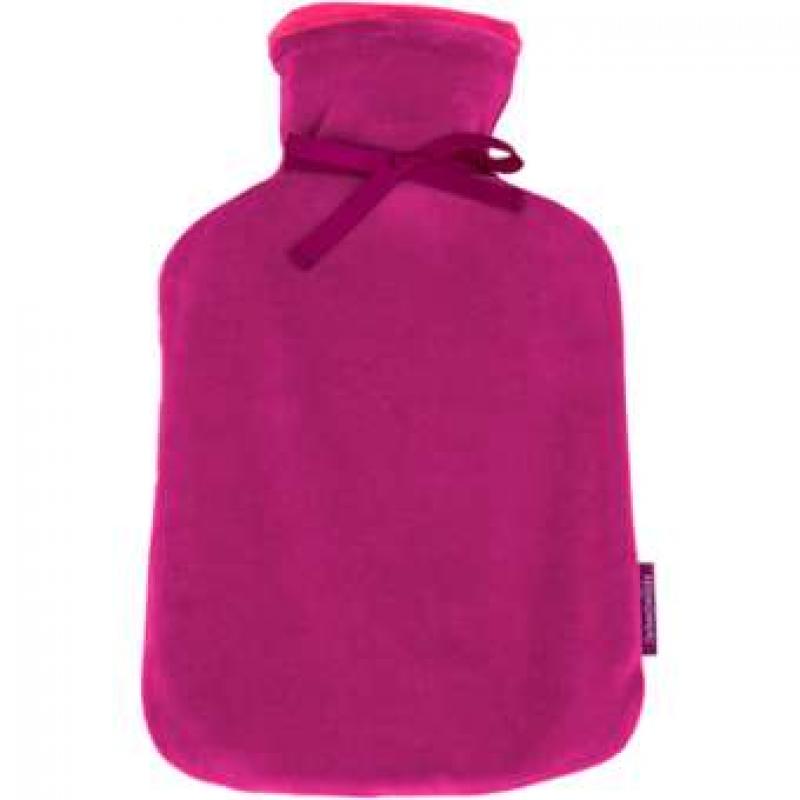 Hot Water Bottle with Soft Velour Cover