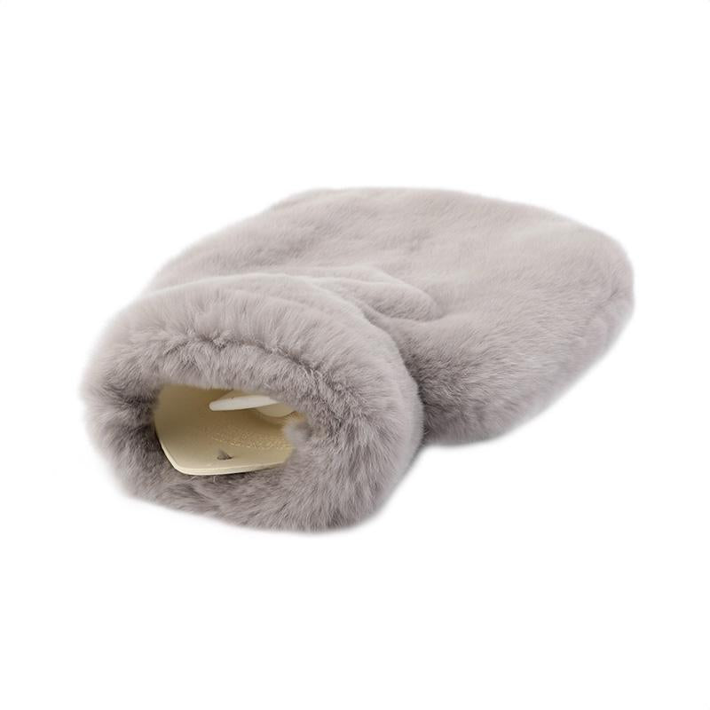 Luxury Hot Water Bottle with Rabbit Fur