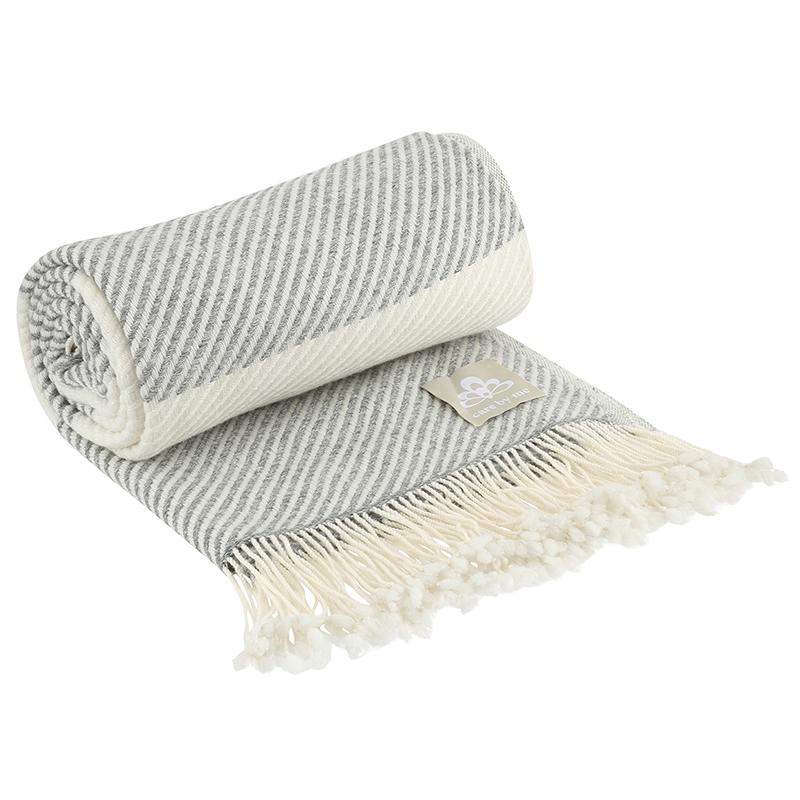 Pure Wool Throw 100% Organic- Solene plaid